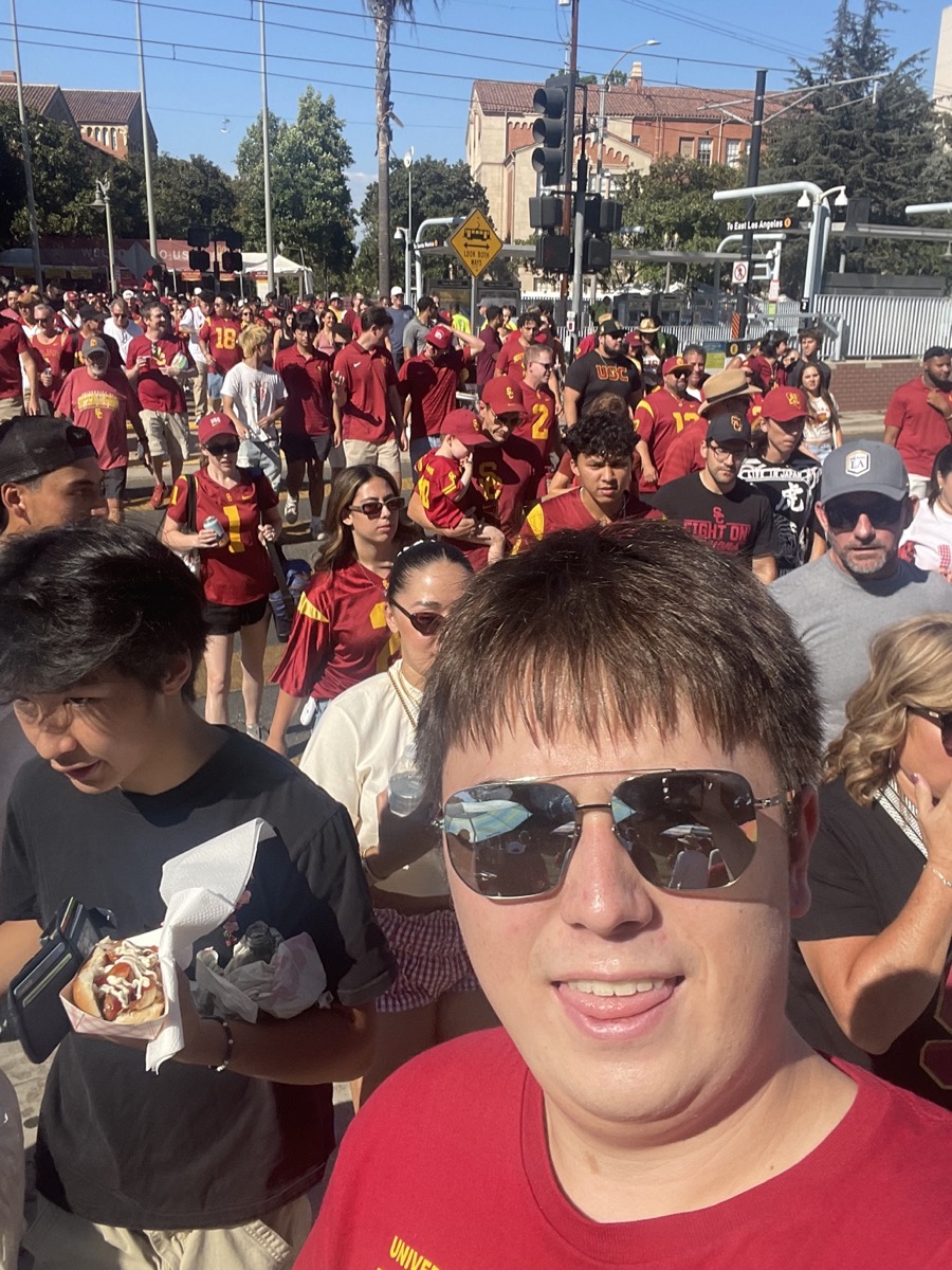 Chris at a USC football game day