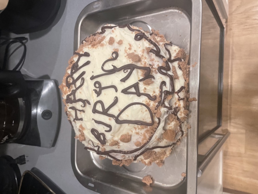 A birthday cake Chris baked