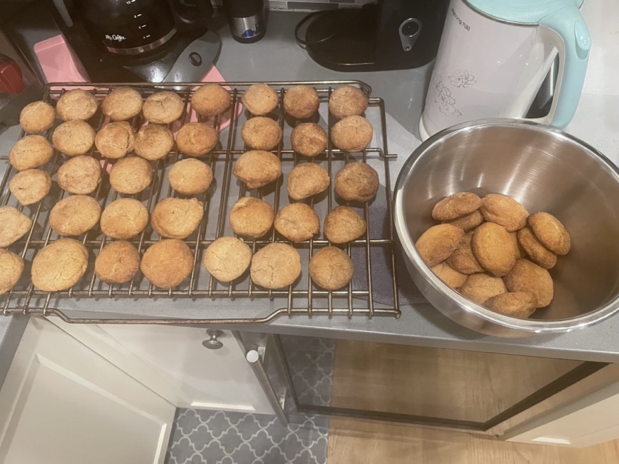 A batch of snickerdoodle cookies for Cookie Club
