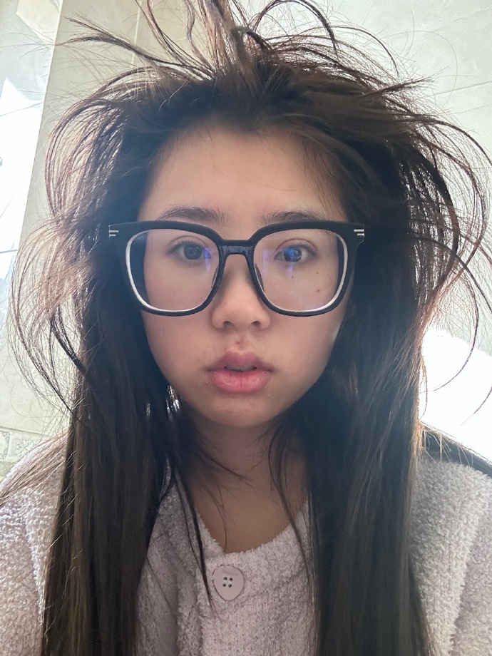 Original photo of messy hair